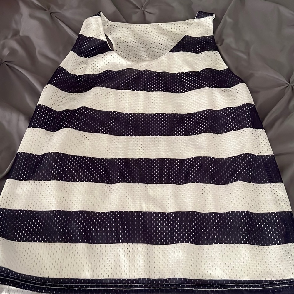 Black and White Striped Cover Up